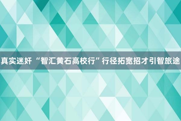 真实迷奸 “智汇黄石高校行”行径拓宽招才引智旅途